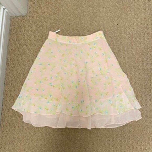 Vintage Misselleci Les Copains Floral Tiered Skirt Pink – Size 0 - Picture 6 of 8